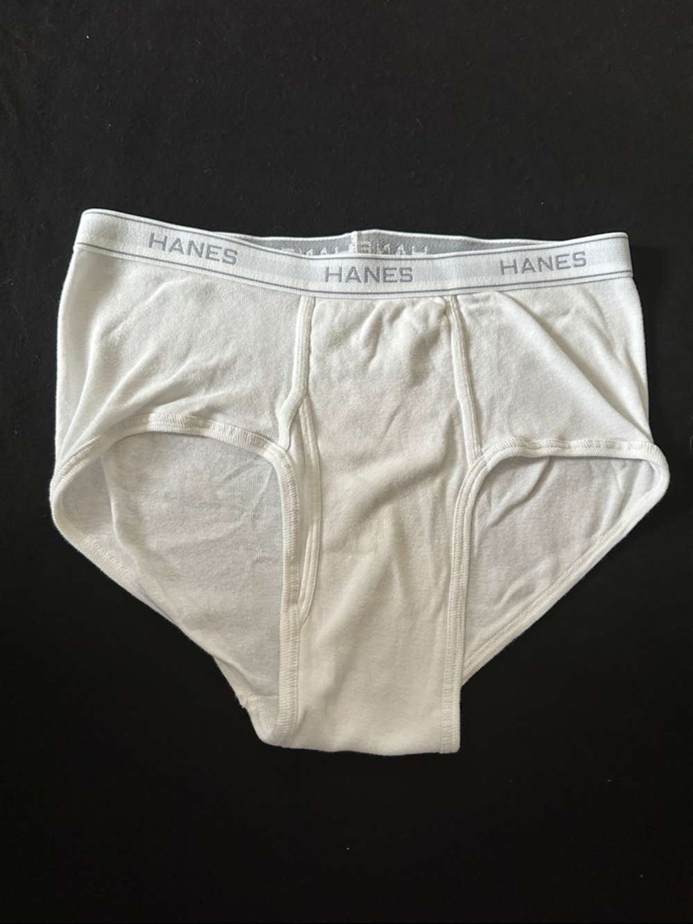 Hanes White Men's Cotton Briefs with Branded Waistband